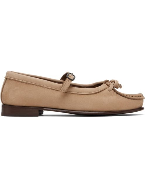 Hereu Black Roses Nubuck Flats