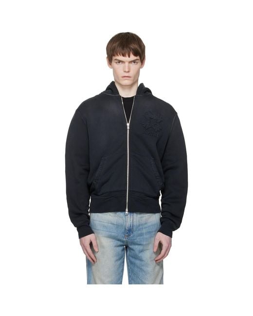 Amiri Blue Ma Quad Zip Hoodie for men