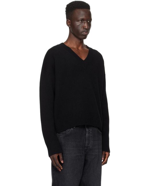 AMI Black Cropped Sweater for men