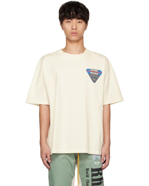 メンズ Rhude ホワイト Race Patch Tシャツ White