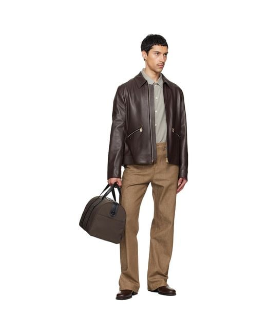 Paul Smith Black Khaki Cordura Laser 'Signature Stripe' Duffle Bag for men