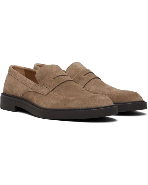Boss Black Suede Loafers for men