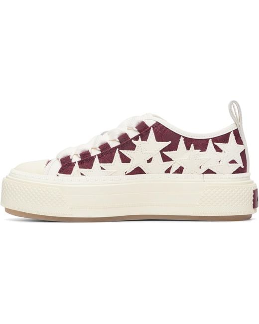 Amiri Black Burgundy Ma Quad Stars Court Low Sneakers