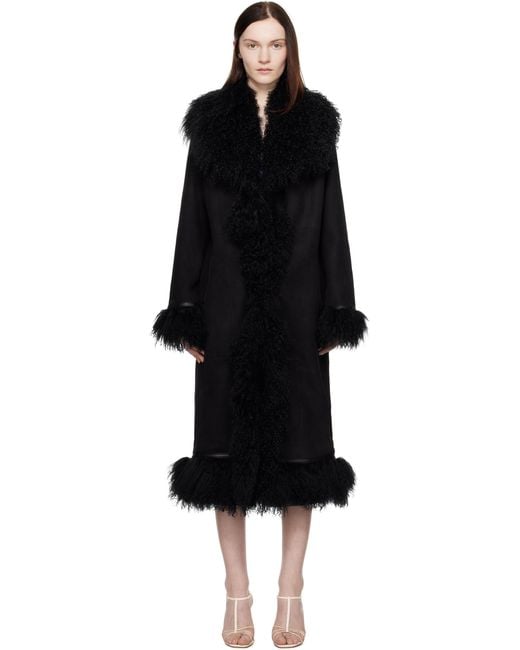 Saks Potts Black Bonna Shearling Coat