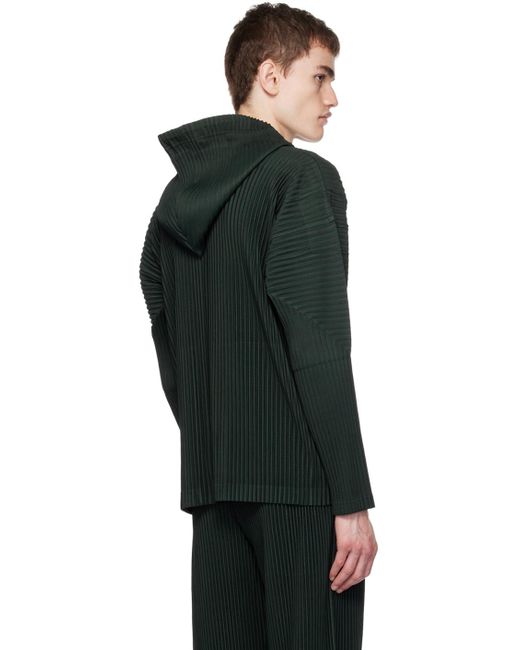 Homme Plissé Issey Miyake Black Homme Plissé Issey Miyake Green Monthly Color August Hoodie for men