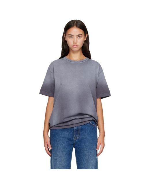 Mugler Blue Short Sleeves Logo T-Shirt