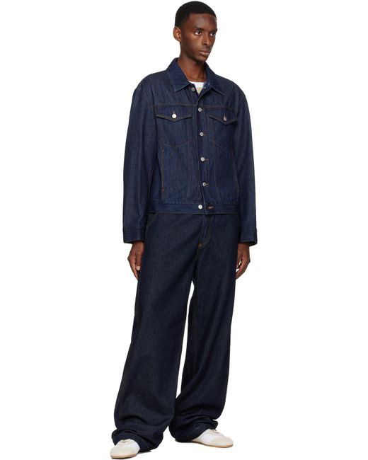 Dries Van Noten Blue Short Denim Jacket for men