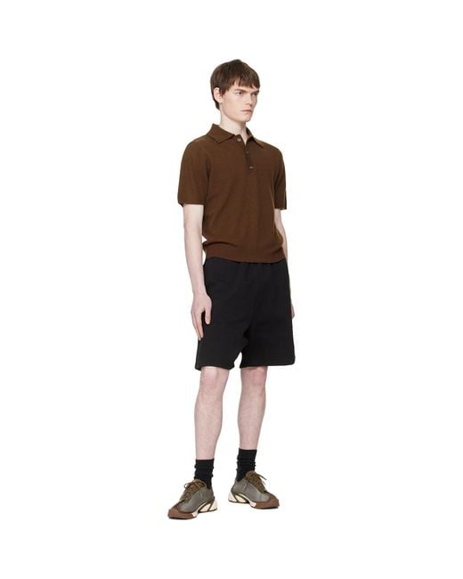 Entire studios Brown Short Sleeve Knit Polo for men