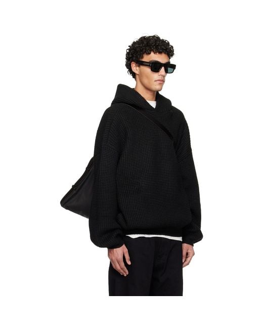 Fear Of God Black Holiday Heavy Waffle 90S Hoodie for men