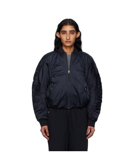 On Shoes Blue Varsity Bomber Jacket