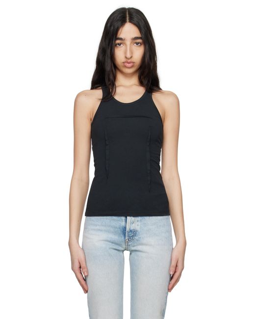 MM6 by Maison Martin Margiela Black Heavy Cotton Jersey Tank Top