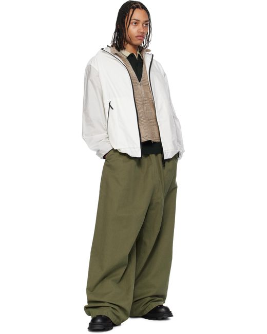 メンズ Moncler ホワイト Grainer フード付き ウインドブレーカー White