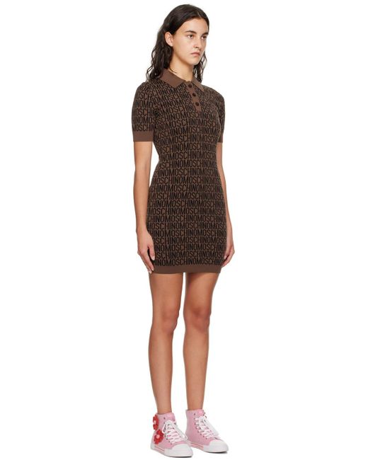 Moschino Black Brown All Over Minidress