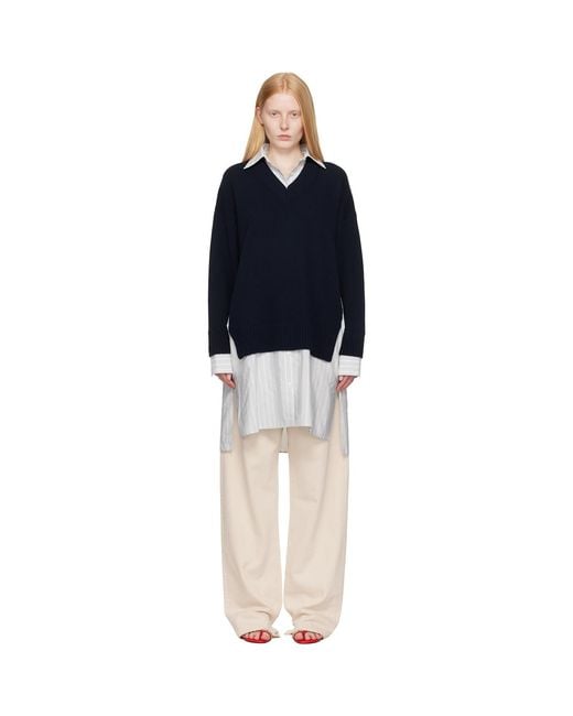Stella McCartney Black Crewneck Jumper Shirt Midi Dress