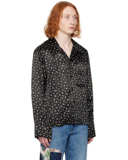 Anna Sui Black Ssense Exclusive Mini Rosebud Shirt for men