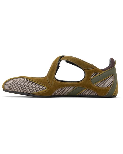 The Attico Black Khaki Floor 01 Ballerina Flats