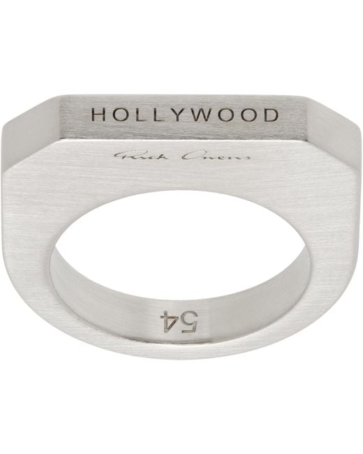 メンズ Rick Owens シルバー Hollywood Hollywood リング Metallic