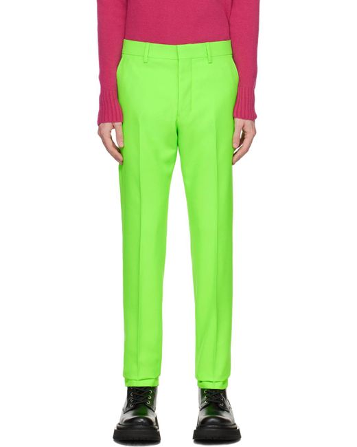 AMI Green Cigarette Fit Trousers for men