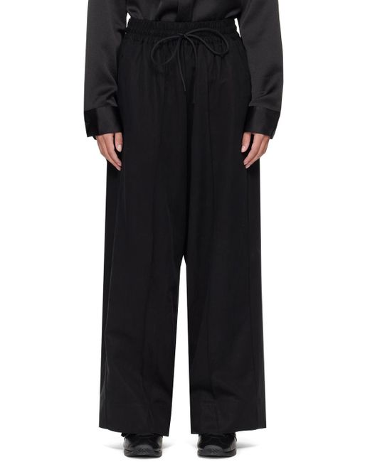 Pantalon noir à cordon coulissant Y-3 en coloris Black