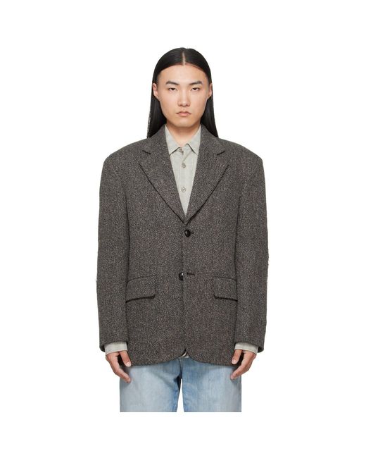 MM6 by Maison Margiela Gray Wool Tweed Blazer for men