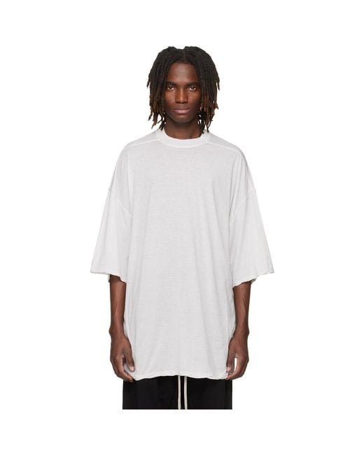 Rick Owens White Off- Temple Tommy T-Shirt for men