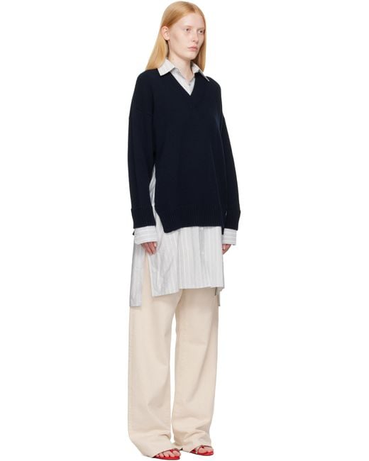 Stella McCartney ネイビー Crewneck Jumper Shirt ミディアムワンピース Black