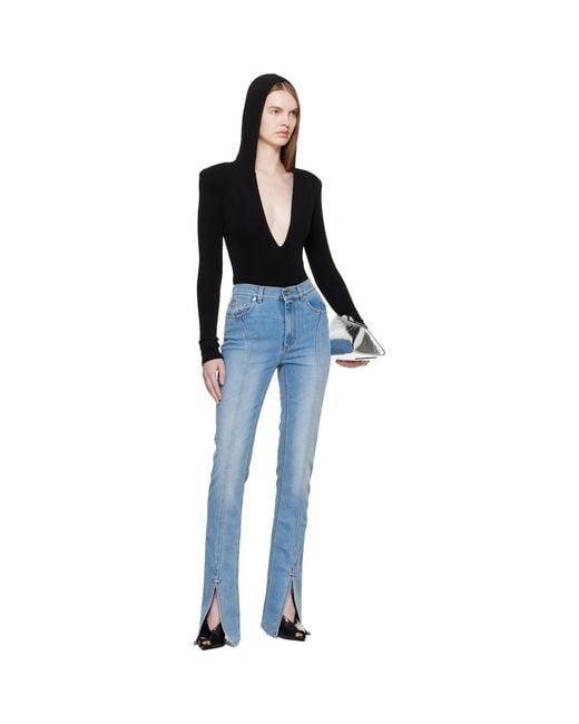 Mugler Blue Stretch Denim Jeans