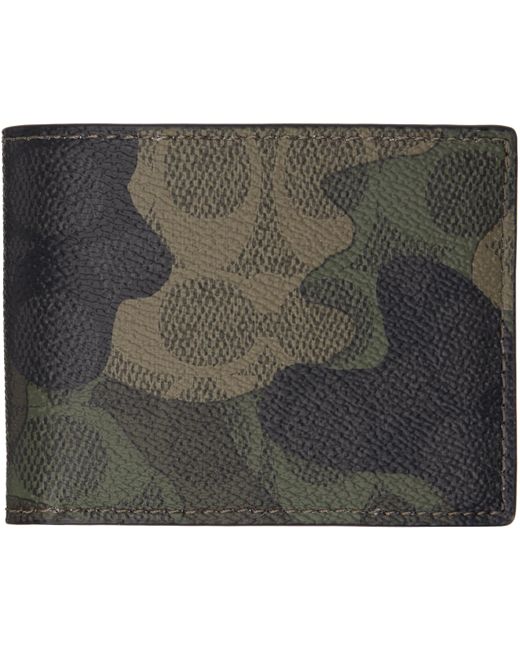 メンズ COACH カーキ スリム 札入れ Green