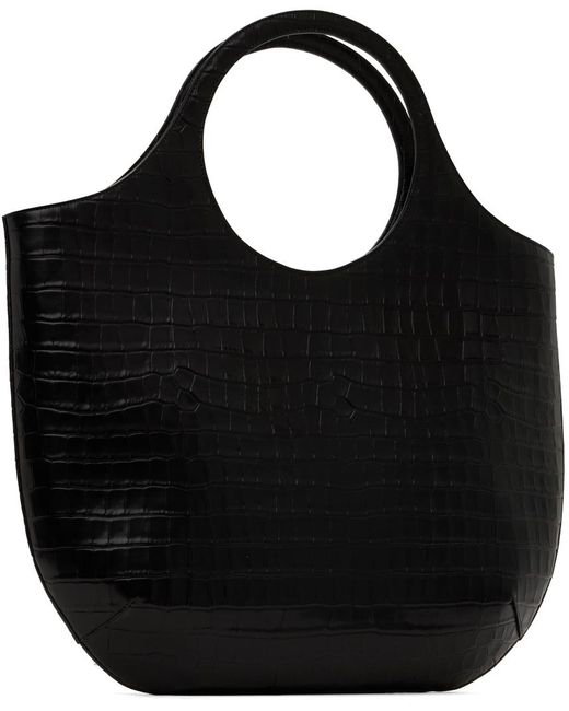Courreges Black Large Holy Croco Stamped Tote