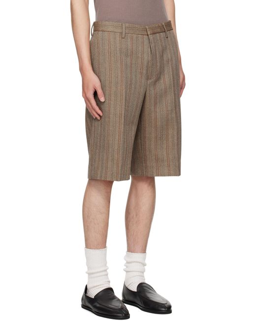 Dries Van Noten Natural Striped Shorts for men