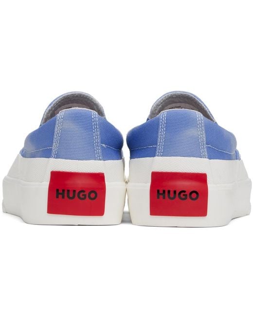 HUGO Black Blue Slip-on Sneakers for men