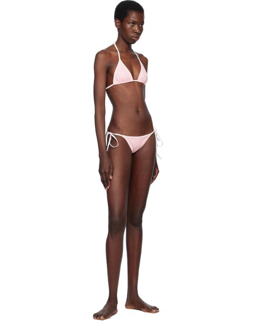 Frankie's Bikinis ピンク Mackenzie Cheeky ストリング ビキニボトム Multicolor