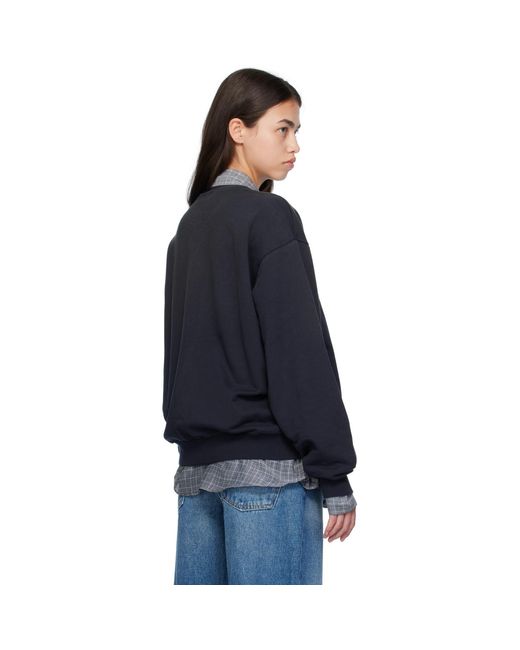 Acne Blue Logo Zip Sweater