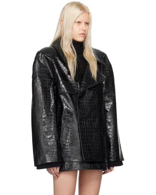 Manteau jackie noir en cuir synthétique Frankie Shop pour homme en coloris Black