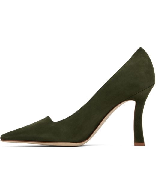 Manolo Blahnik Green Khaki Moira Heels