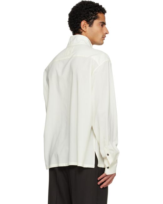 Lanvin White Off- Stand-Up Collar Shirt for men