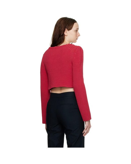 RECTO. Red Chunky Cardigan