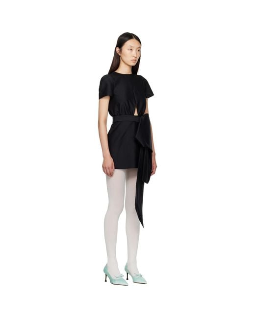 ShuShu/Tong Black Bowknot Patchwork Minidress
