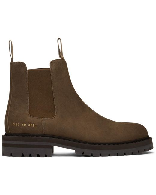 Common Projects Brown Suede Chelsea Boots for men