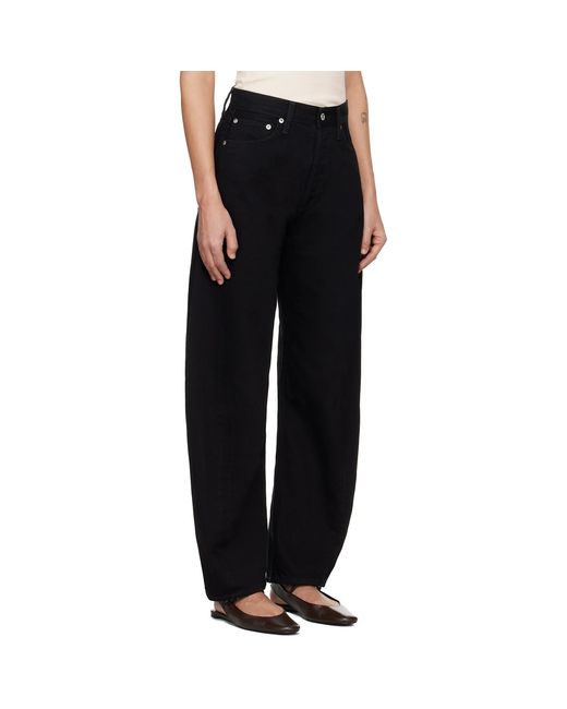Agolde Black Ae Luna High Rise Pieced Taper Jeans