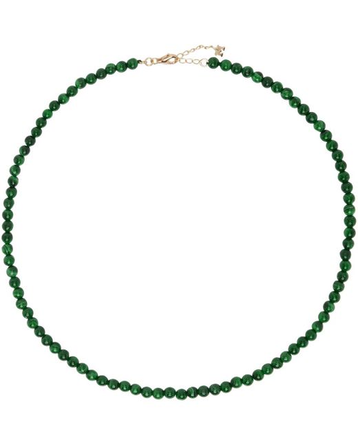 Ras-du-cou vert à perles de malachite Mateo en coloris Black
