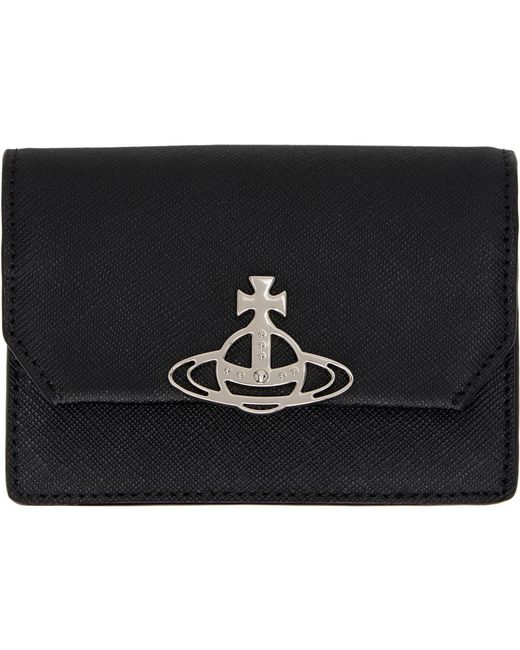 Vivienne Westwood Black Saffiano Business Card Holder for men