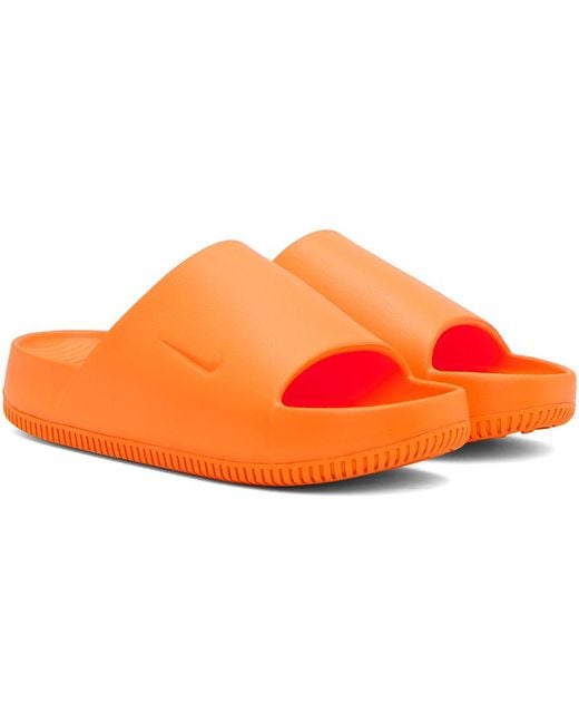 Nike Black Orange Calm Slides for men