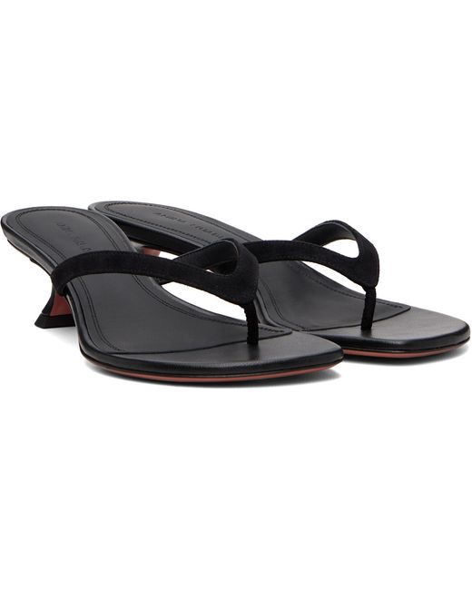 AMINA MUADDI Black Juliette Thong Heeled Sandals