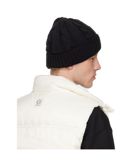 Aape By A Bathing Ape Black Logo Beanie for men