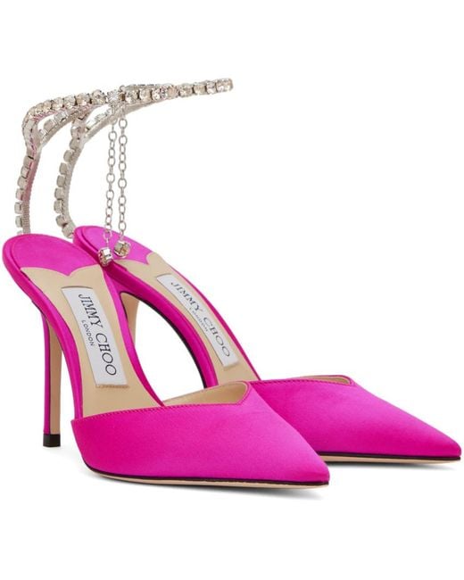 Jimmy Choo Purple Pink Saeda 100 Heels