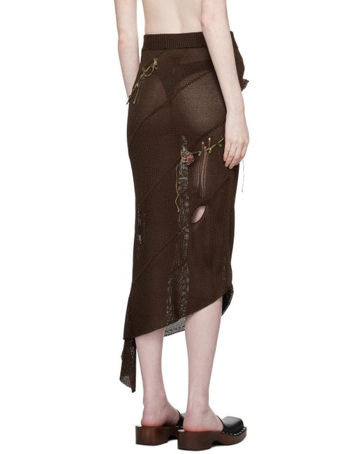 Acne Black Flower Midi Skirt