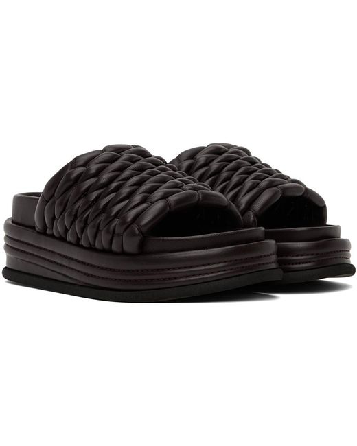 Dries Van Noten Black Burgundy Woven Sandals