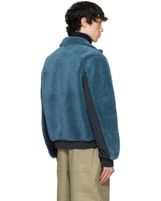 Maison Kitsuné Blue Flash Fox Fleece Jacket for men