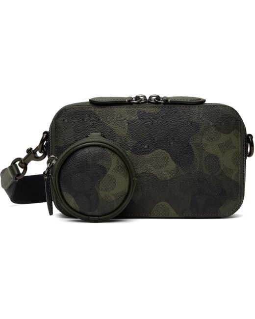 COACH Black Khaki Charter Slim Crossbody Bag for men